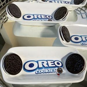 4 Oreo Cookies Banana Split Ice Cream Kraft Serving Dish Boat Dessert #DX